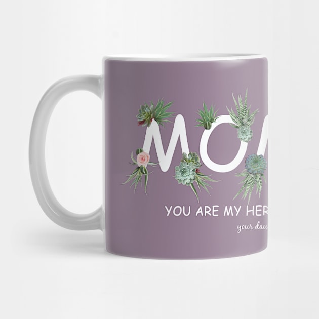 Mom love succulents plants, mother gift, cool, cute, funny by Collagedream